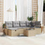 Sofa Sæt 7 stk. 6-Antal sæder Beige og lys grå polyrattan