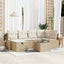 Sofa Sæt 7 stk. 6-Antal sæder Beige og creme polyrattan