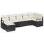 Sofa Sæt med pude med opbevaring 7 pcs Sort og Cream polyrattan