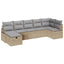 Sofa Sæt 7 stk. Beige og lys grå polyrattan