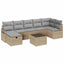 Sofa Sæt 8 stk. Beige og lys grå polyrattan