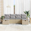 Sofa Sæt 6 stk. 6-Antal sæder Beige og lys grå polyrattan