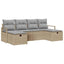 Sofa Sæt 6 stk. 6-Antal sæder Beige og lys grå polyrattan