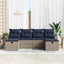 Sofa Sæt med pude 6 pcs Grå og Marineblå polyrattan