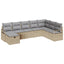 Sofa Sæt 8 stk. 8-Antal sæder Beige og lys grå polyrattan