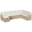 Sofa Sæt med pude med opbevaring Beige og creme polyrattan