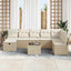 Sofa Sæt 9 stk. 8-Antal sæder Beige og creme polyrattan
