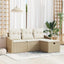 Sofa Sæt 4 stk. Beige polyrattan