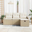 Sofa Sæt 4 stk. Beige polyrattan