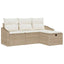 Sofa Sæt 4 stk. Beige polyrattan