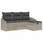 Sofa Sæt 4 stk. Lysegrå polyrattan