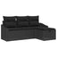 Sofa Sæt 4 stk. Sort polyrattan