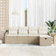 Sofa Sæt 5 stk. Beige polyrattan