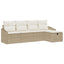 Sofa Sæt 5 stk. Beige polyrattan