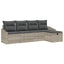Sofa Sæt 5 stk. Lysegrå polyrattan
