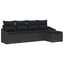 Sofa Sæt 5 stk. Sort polyrattan
