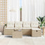 Sofa Sæt 6 stk. Beige polyrattan