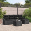 Sofa Sæt 6 stk. Sort polyrattan
