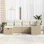 Sofa Sæt med pude med opbevaring Beige og creme polyrattan