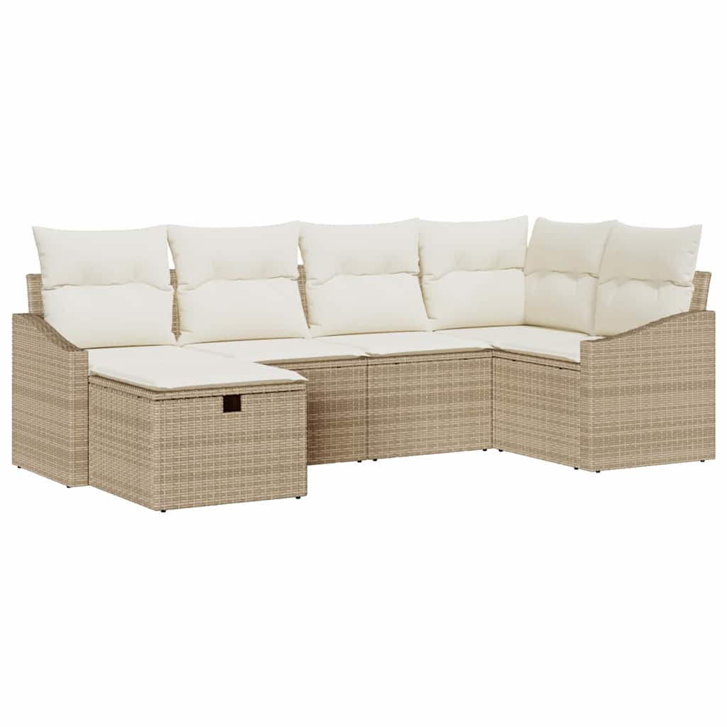 Sofa Sæt med pude med opbevaring Beige og creme polyrattan