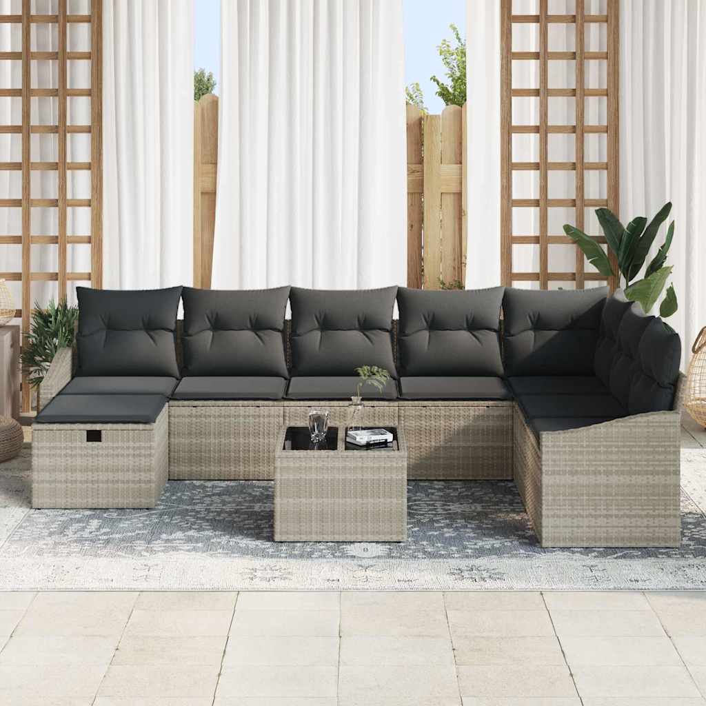 Havesofa Sæt 9 stk. polyrattan