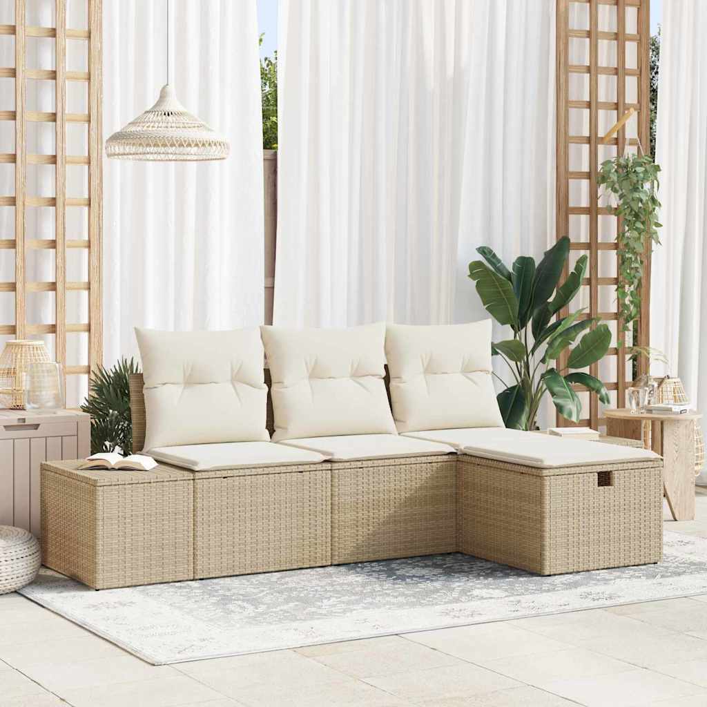 Havesofa Sæt 4 stk. polyrattan