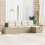 Havesofa Sæt 5 stk. Beige polyrattan