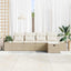 Havesofa Sæt 5 stk. Beige polyrattan