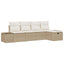 Havesofa Sæt 5 stk. Beige polyrattan