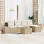 Havesofa Sæt 6 stk. Beige polyrattan