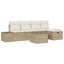 Havesofa Sæt 6 stk. Beige polyrattan