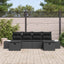 Havesofa Sæt 6 stk. Sort polyrattan