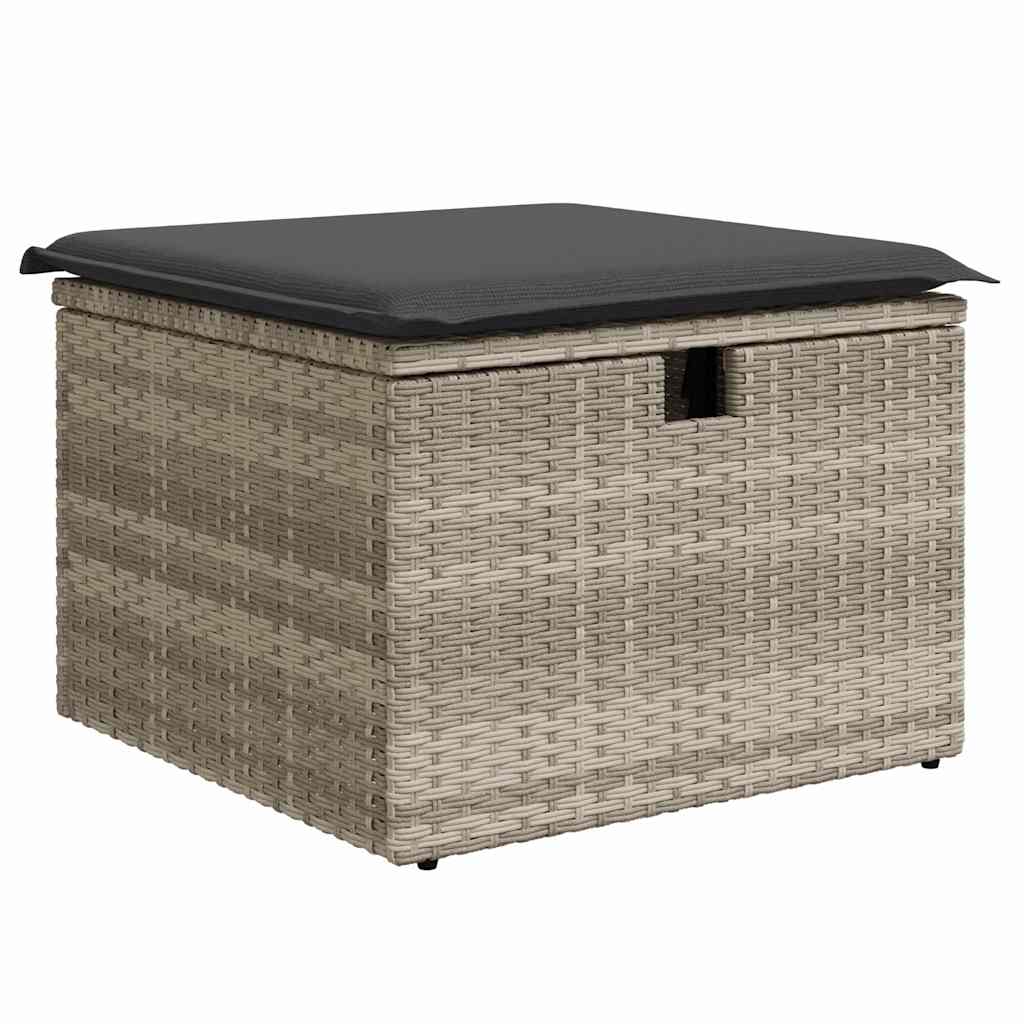 Havesofa Sæt 8 stk. Lysegrå polyrattan