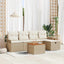 Havesofa Sæt 6 stk. Beige polyrattan