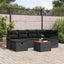 Havesofa Sæt 7 stk. Sort polyrattan