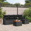 Havesofa Sæt 6 stk. Sort polyrattan