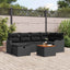 Havesofa Sæt 7 stk. Sort polyrattan
