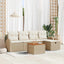 Havesofa Sæt 6 stk. Beige polyrattan