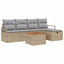 Havesofa Sæt 6 stk. Beige polyrattan