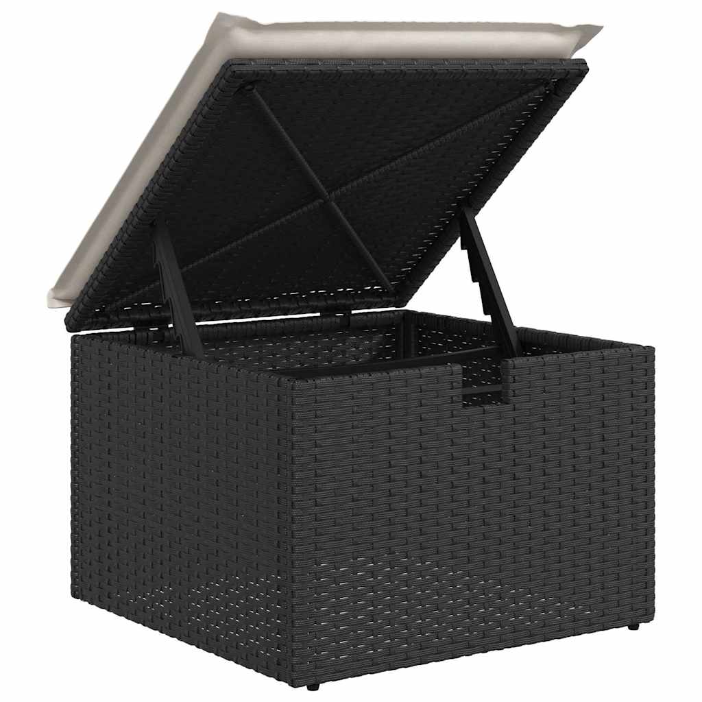Havesofa Sæt 7 stk. Sort polyrattan