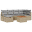 Havesofa Sæt 7 stk. Beige polyrattan