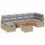 Havesofa Sæt 8 stk. Beige polyrattan