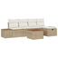 Havesofa Sæt 6 stk. Beige polyrattan