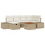 Havesofa Sæt 7 stk. Beige polyrattan