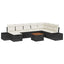 Havesofa Sæt 9 stk. Sort polyrattan