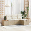 Havesofa Sæt 4 stk. Beige polyrattan