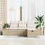 Havesofa Sæt 4 stk. Beige polyrattan