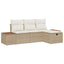 Havesofa Sæt 4 stk. Beige polyrattan