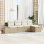 Havesofa Sæt 5 stk. Beige polyrattan