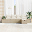 Havesofa Sæt 5 stk. Beige polyrattan